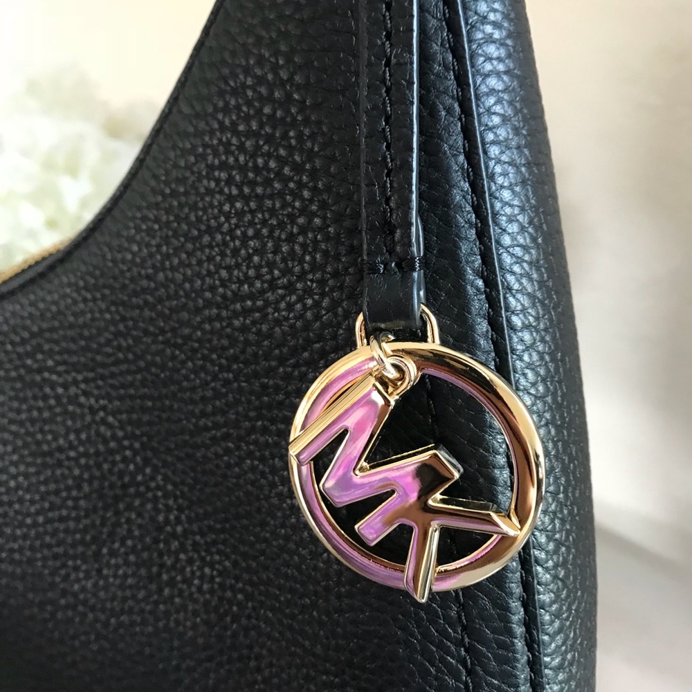 Michael Kors Lydia Black Shoulder Bag Purse - Picture 6 of 8